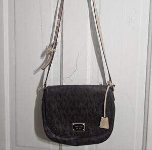 Michael Kors Black and Tan Crossbody Bag